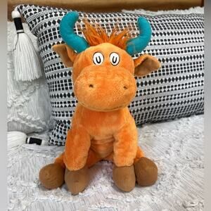 Kohl's Cares for Kids ‎Orange Teal Horns Cow Plush Toy Bull